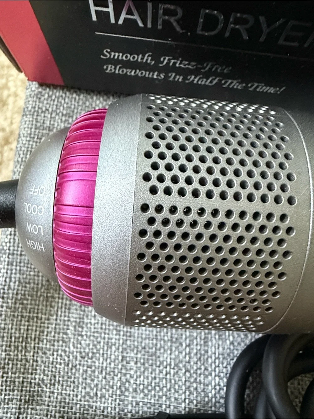 Gray and Pink Heated Hair Straightening Brush - Sleek Styling for Women